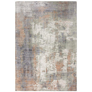 Gatsby Modern Abstract Distressed Metallic Shimmer Hand-Woven Textured Printed Viscose Flatweave Coral/Grey/Taupe/Cream Rug-Asiatic Carpets-Rug Love - The Most Loved Rug Store